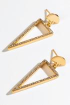 Francesca's Lauren Pav Triangle Drop Earrings - Crystal
