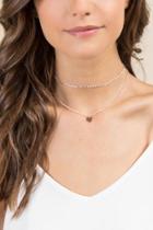 Francesca's Maia Double Layer Coin Choker In Rose Gold - Rose/gold
