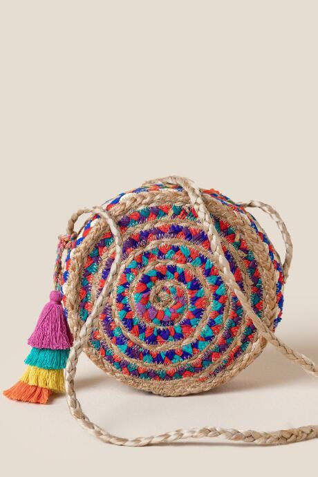Francesca's Esme Multi Woven Canteen Crossbody - Multi