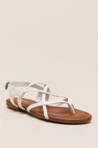 Mia Dannie Multi Braid T-strap Sandal - White