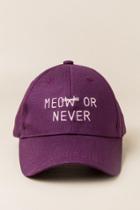 Francesca's Meow Or Never Baseball Cap - Purple