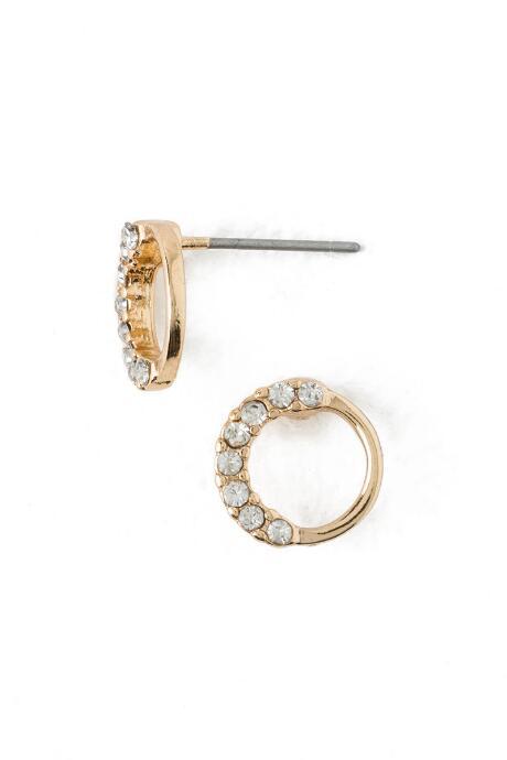 Francesca's Aubrey Circle Stud Earring - Gold