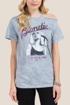 Francesca's Blondie Cut Out Graphic Tee - Heather Gray