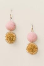 Francesca's Sophie Pom Pom Drop Earrings - Blush