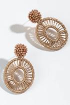 Francesca's Karen Metallic Wrap Beaded Statement Earrings - Rose/gold