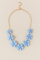 Francesca's Jasmine Floral Statement Necklace In Periwinkle - Periwinkle