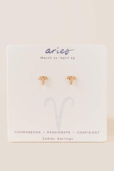 Francesca Inchess Aries Zodiac Studs - Gold