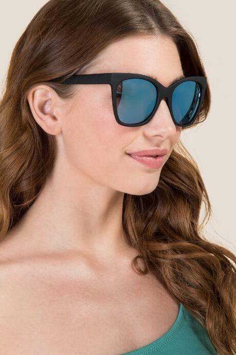 Francesca's Jennifer Cat Eye Sunglasses - Blue