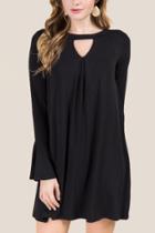 Alya Penelope Gigi Pleat Front Knit Dress - Black