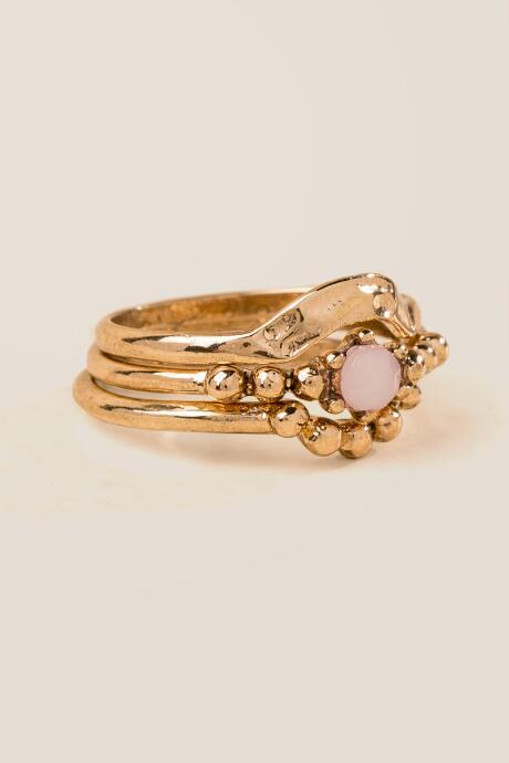 Francesca Inchess Kylie Curved Bands Ring Set - Gold