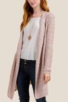 Francesca's Reagan Drape Front Cardigan - Blush