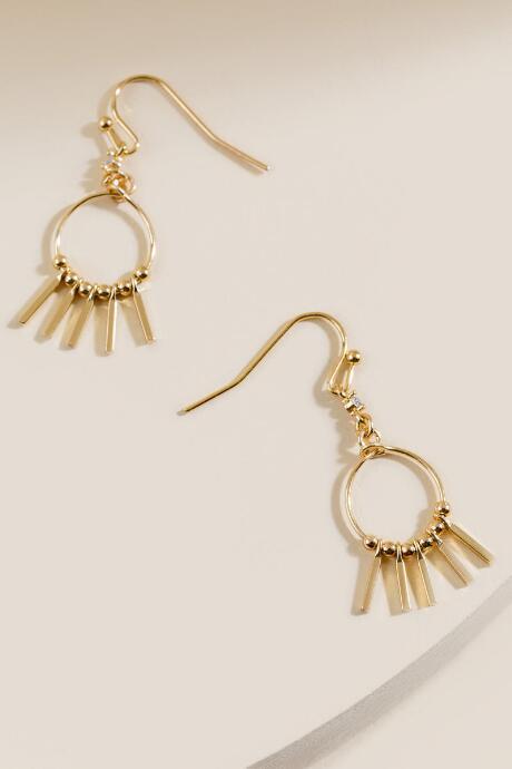 Francesca's Macie Circle Drop Earrings - Gold