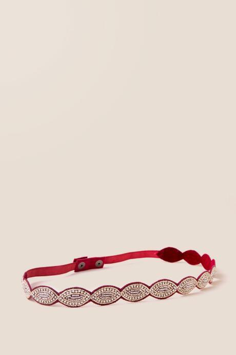 Francesca's Magdalena Beaded Belt - Burgundy
