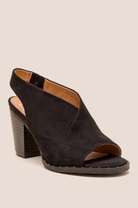 L4l Zena Peep Toe Studded Shootie - Black