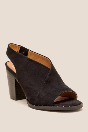 L4l Zena Peep Toe Studded Shootie - Black