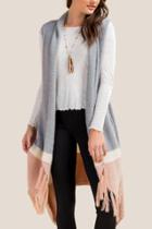 Francesca Inchess Alice Color Blocking Ruana Vest - Pink