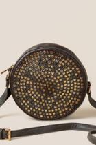 Francesca's Violetta Studded Canteen Crossbody - Black