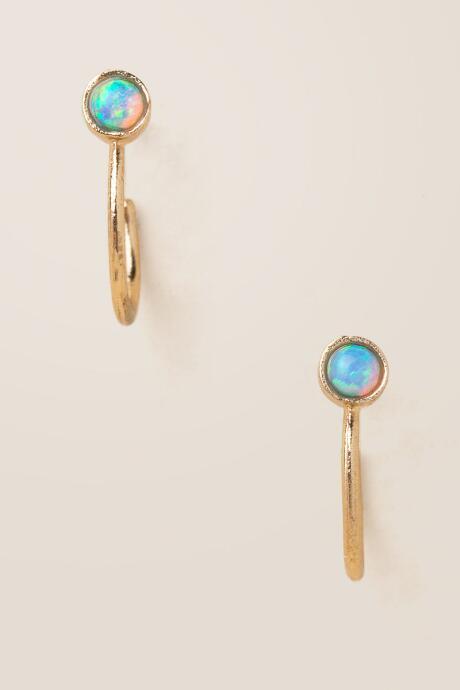 Francesca's Sosha Opal Huggie Hoop Earring - Iridescent