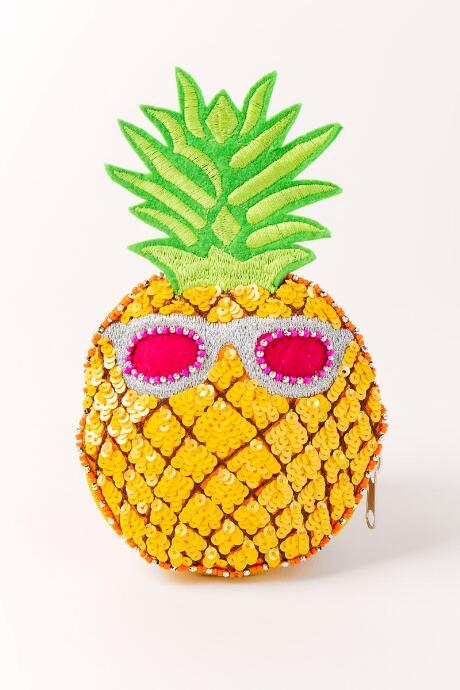 Francesca Inchess Shirdee Pineapple Beaded Coin Purse - Yellow