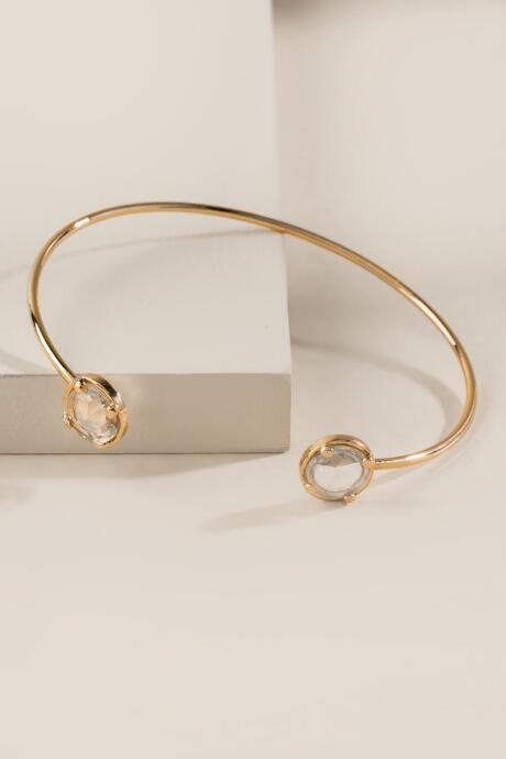 Francesca's Madison Open Cuff Bracelet - Clear