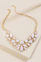 Francesca's Brandi Flower Statement Necklace - White