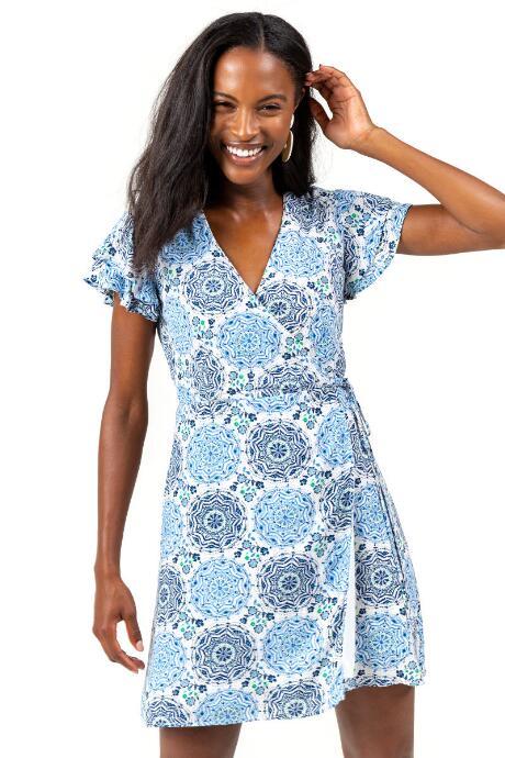 Francesca's Jacey Medallion Wrap Dress - Ivory