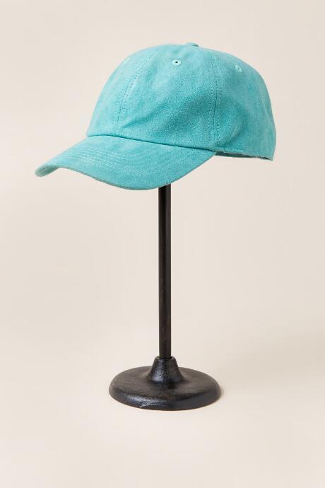 Francesca's Jennie Vegan Suede Ball Cap - Teal