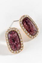 Francesca's Nyla Crackled Oval Pav Studs - Purple