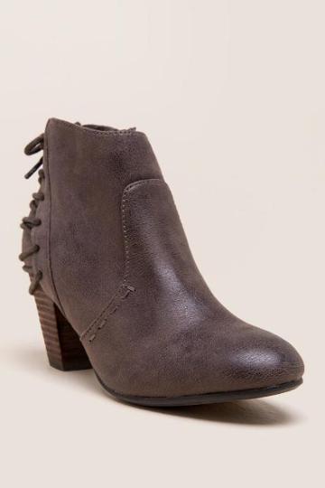 Report - Milla Distressed Lace-up Heel Boot - Brown