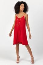 Francesca's Adalynn Double Layer Dress - Bright Red