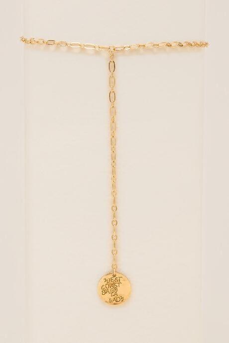 Francesca's West Coast Baby La Lady Choker Lariat - Gold