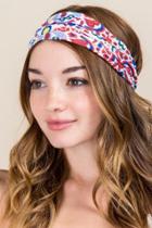 Francesca's Half Boho Bandeau By Natural Life In Tribal Print - Blue