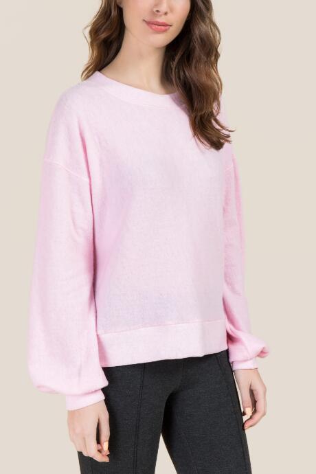 Francesca's Kirstie Inverse Seam Balloon Sleeve Top - Pink