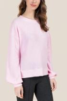 Francesca's Kirstie Inverse Seam Balloon Sleeve Top - Pink