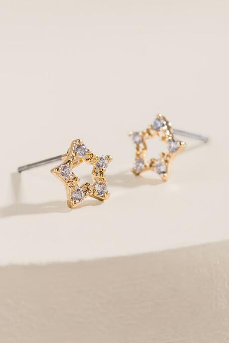 Francesca's Charlotte Star Stud Earrings - Crystal