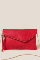 Francesca's Teagan Angled Crossbody In Red - Red