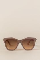 Francescca's Gloria Plastic Sunglasses - Nude
