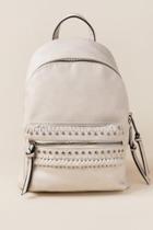 Francesca's Harper Studded And Whipstitch Leather Backpack - Gray