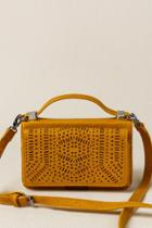 Francescas Nima Perforated Wallet Crossbody - Mustard