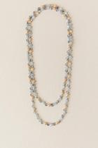 Francesca's Vivian Glass Beaded Necklace - Gray