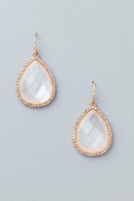 Francesca's Kathleen Halo Teardrop Earrings - Iridescent