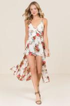 Francesca's Taja Floral Maxi Romper - White