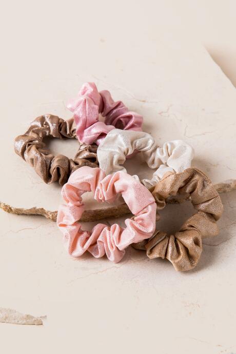 Francescas Karolina Sparkle Scrunchie Set - Blush