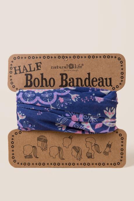 Francescas Boho Bandeau In Pink Orchid Mandala - Navy