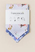 Francesca's Emma 2 Pack Mermaid Cat And Floral Print Scarves - White