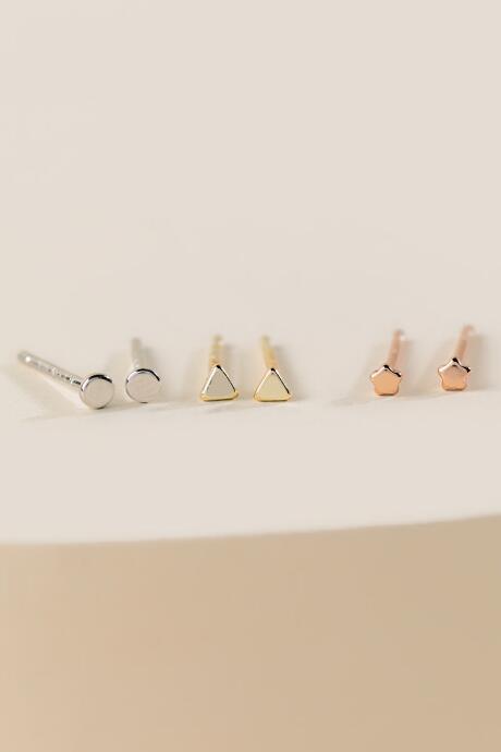 Francesca's Natasha Metal Stud Earring Set - Mixed Plating