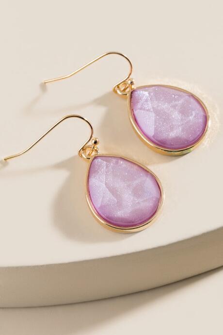 Francesca's Fallon Faceted Teardrop Earrings - Lavender