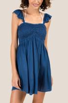 Francesca Inchess Marjorie Mineral Smocked Tank Dress Cover-up - Blue