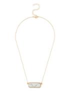 Francesca's Holly Rectangle Stone Pendant Necklace In White - White