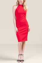 Francesca's Mara Ponte Bodycon Dress - Red